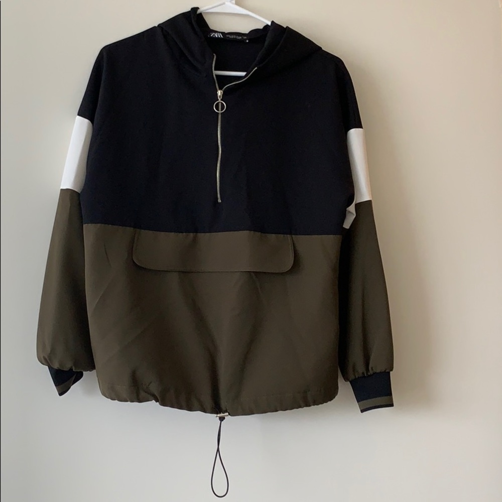 Zara color-block half-zip jacket